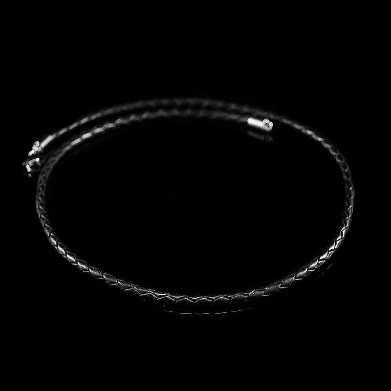 Lederband geflochten mit Silber Verschluss