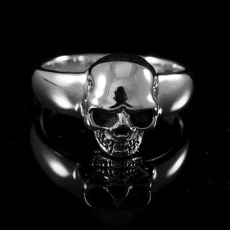 Kleiner zierlicher Biker Schmuck Totenkopf Ring