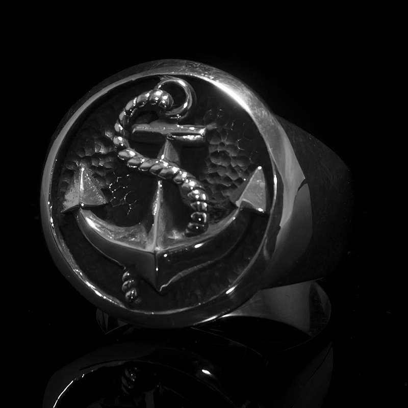 Ring mit Anker aus Ag 935er Silber, (Bootsmann big)