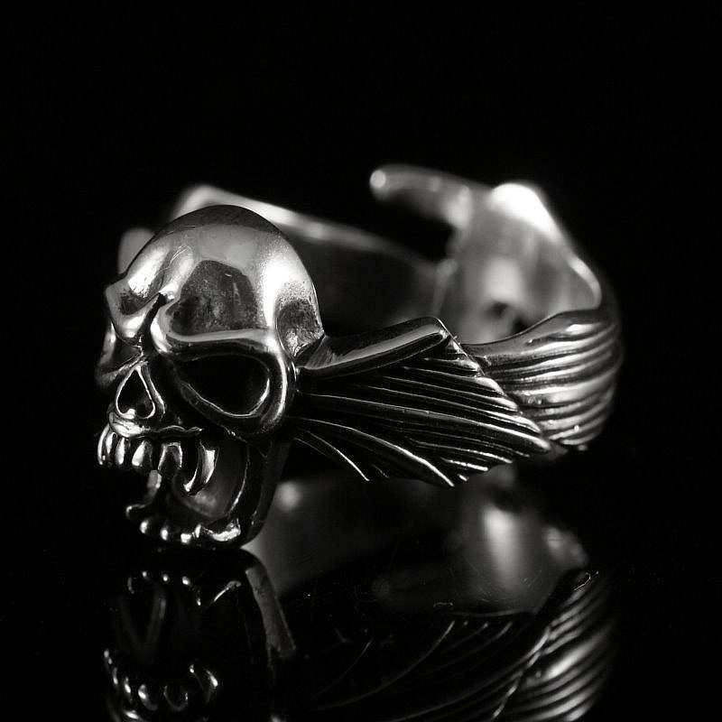 Bikerschmuck Vampir Totenkopf Ring aus Ag 925 Sterlingsilber