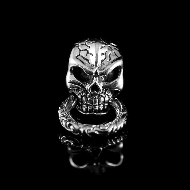 Schraubniete Skull mit Ring im Kiefer