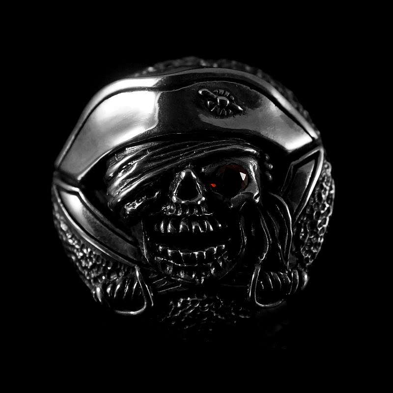 Schraubniete Pirat mit Schwertern und Schmuckstein