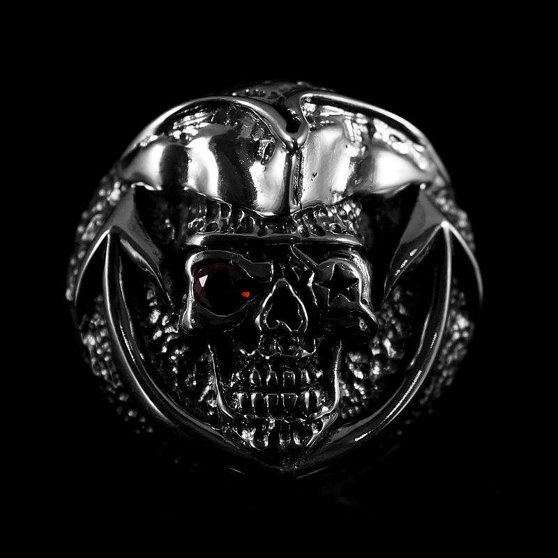 Schraubniete Skull mit Hut und Schmuckstein