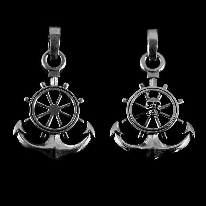 Anker Anhnger mit Steuerrad und Totenkopf (auch ohne)