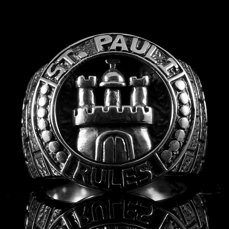 St. Pauli Ring mit Stadt Wappen aus Silber
