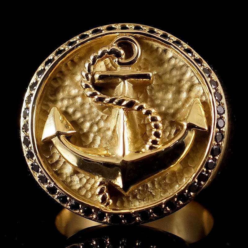 Ankerring mit Brillianten aus Gold