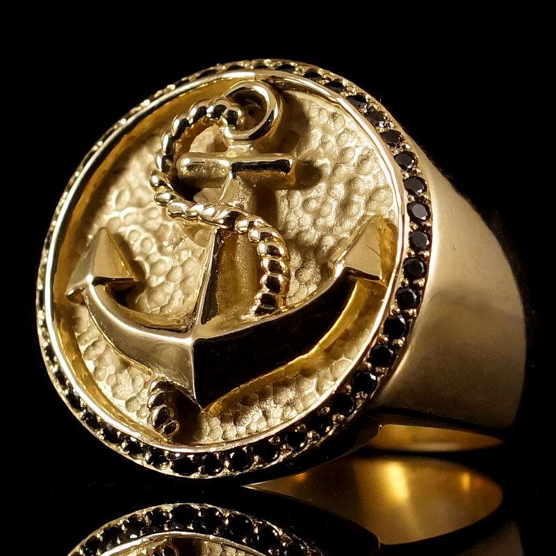 Ankerring mit Brillianten aus Gold