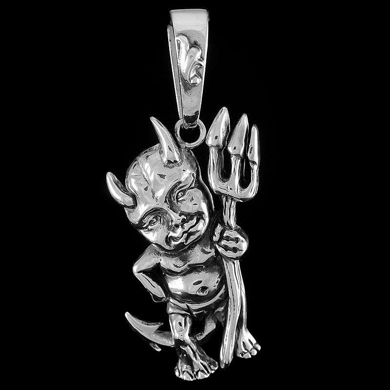 Teufel Rockabilly Schmuck Anhnger aus Ag 935er Silber
