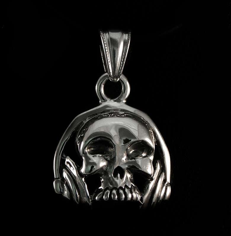 Totenkopf Anhnger Ohrenfeindt Logo Bikerschmuck