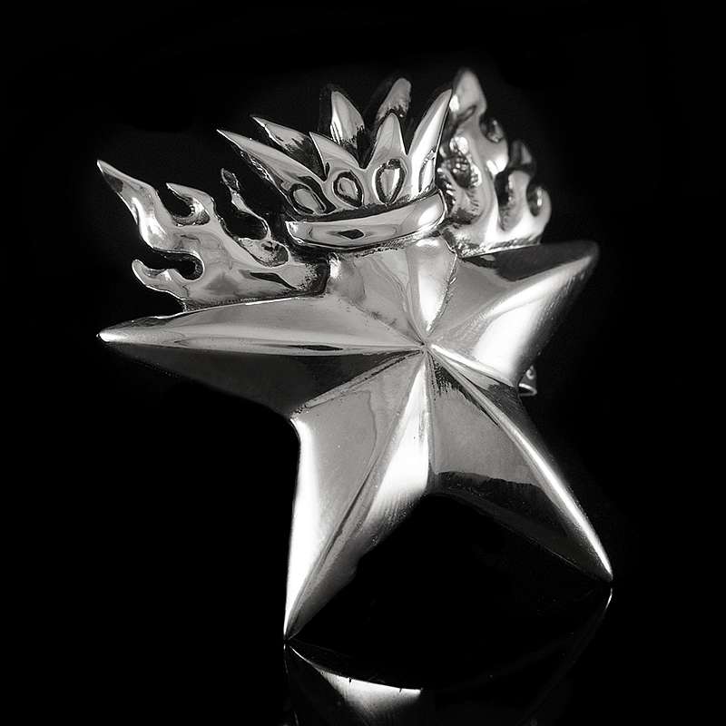 Rockabilly Anhnger mit Stern und Flammen