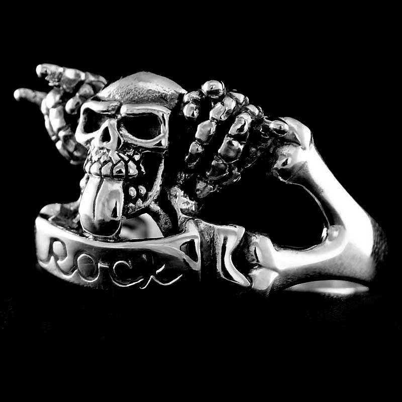 Skull Ring ROCK aus Ag 925 Sterling Silber