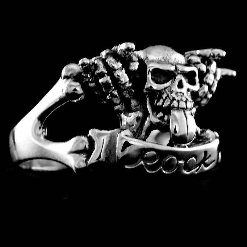 Skull Ring ROCK aus Ag 925 Sterling Silber