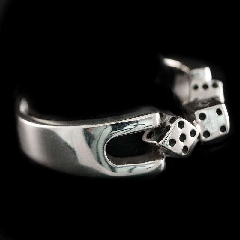 Ring mit Wrfel aus Silber, Lucky Dice