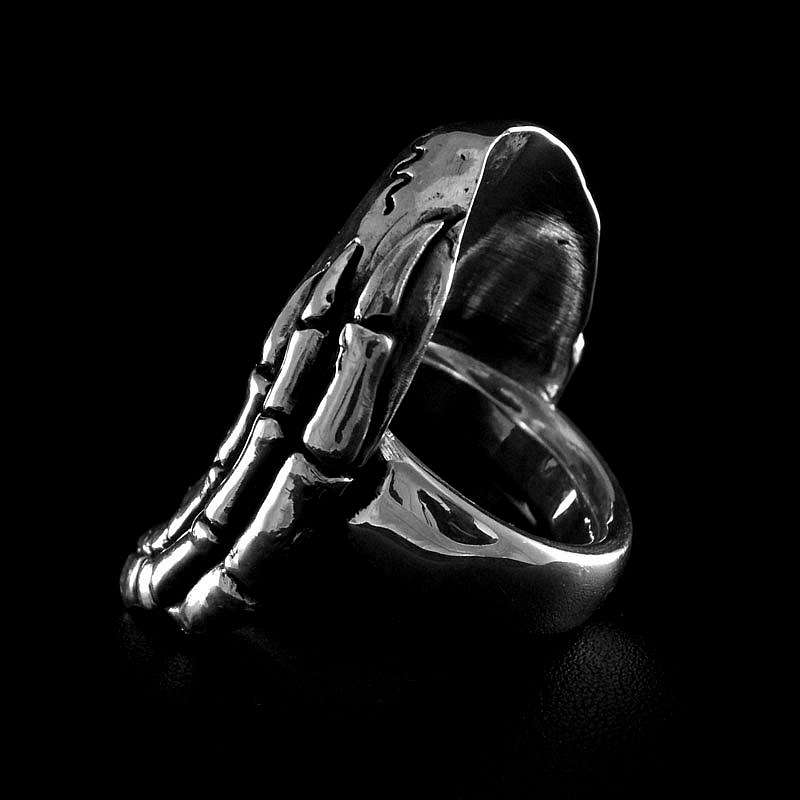 Totenkopf Skelettring aus Silber