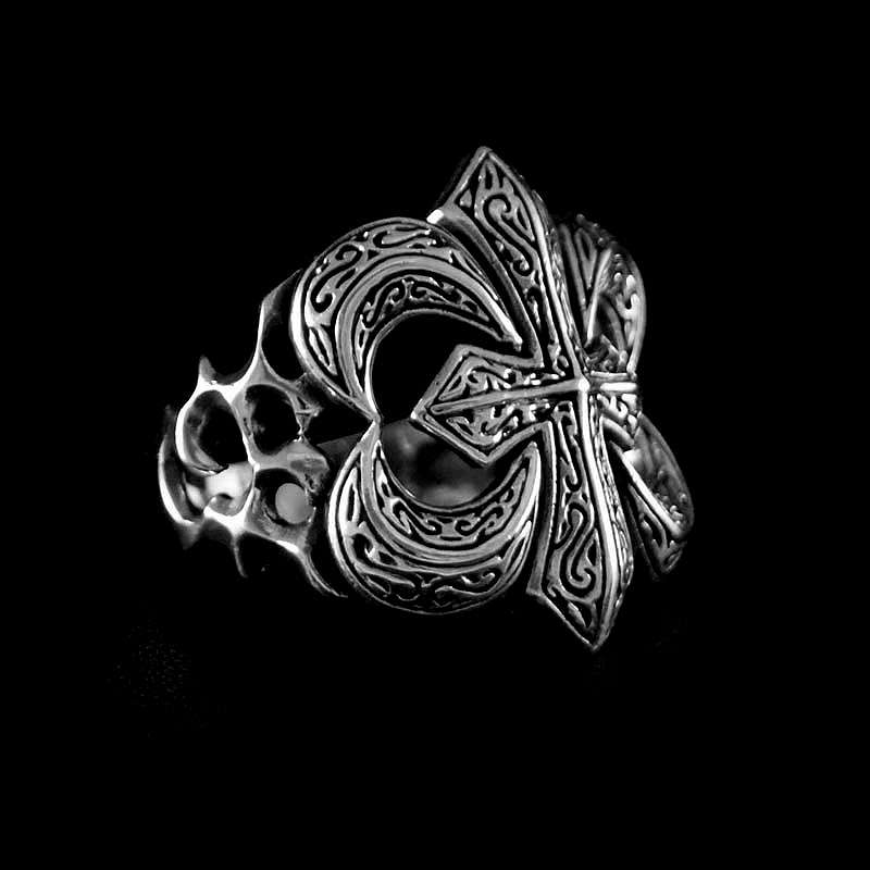 Fleur de Lys Kreuz Ring mit tollen Verzierungen