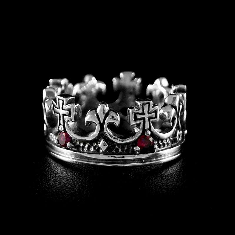 Lilienring aus 925er Silber als Krone mit Zirkonia Steinen