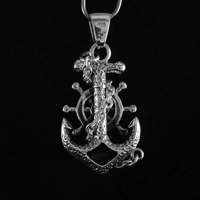 Anker Anhnger 925er Silber mit Steuerrad