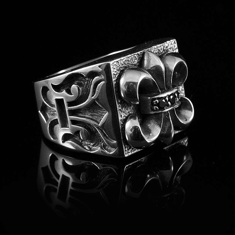 Siegelring Fleur de Lys aus Ag 925 Sterling Silber