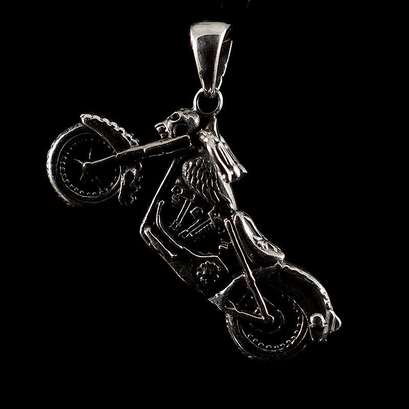 Bikerschmuck Anhnger Motorrad Totenkopf