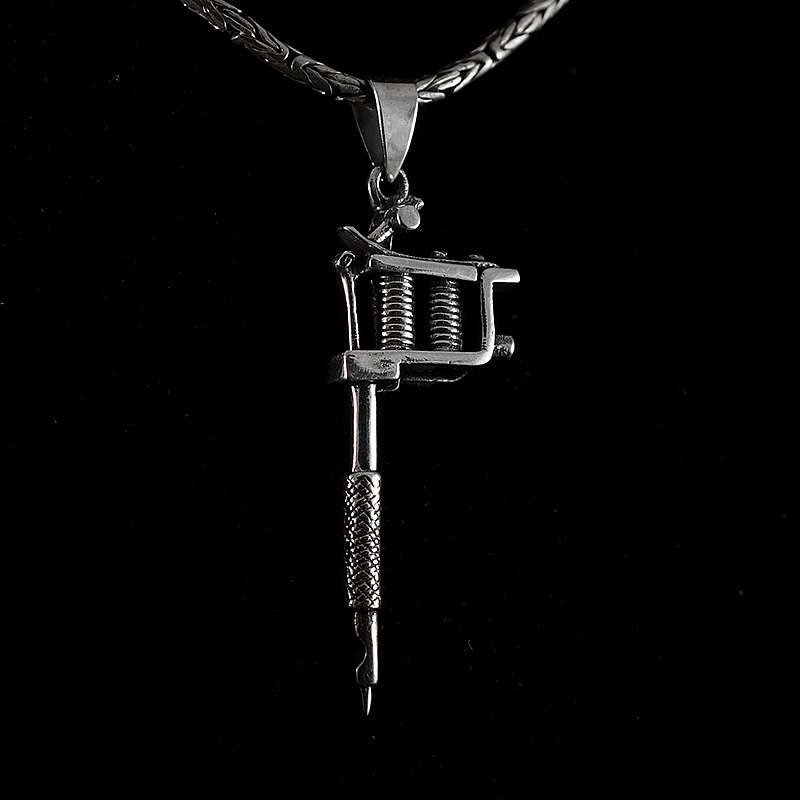 Anhnger Tattoomaschine aus Silber