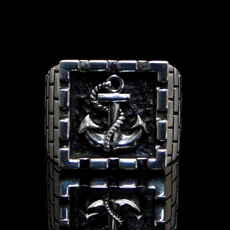 Anker Ring mit Backstein Optik (Smutje small) mit oder ohne Tau