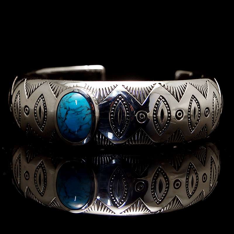 Armreif mit Trkis aus Silber