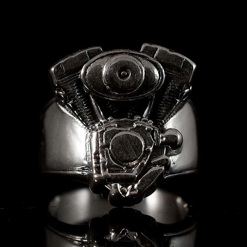 Biker Schmuck Ring mit Motor