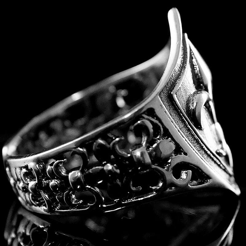 Offener Lilien Wappenring Biker Schmuck