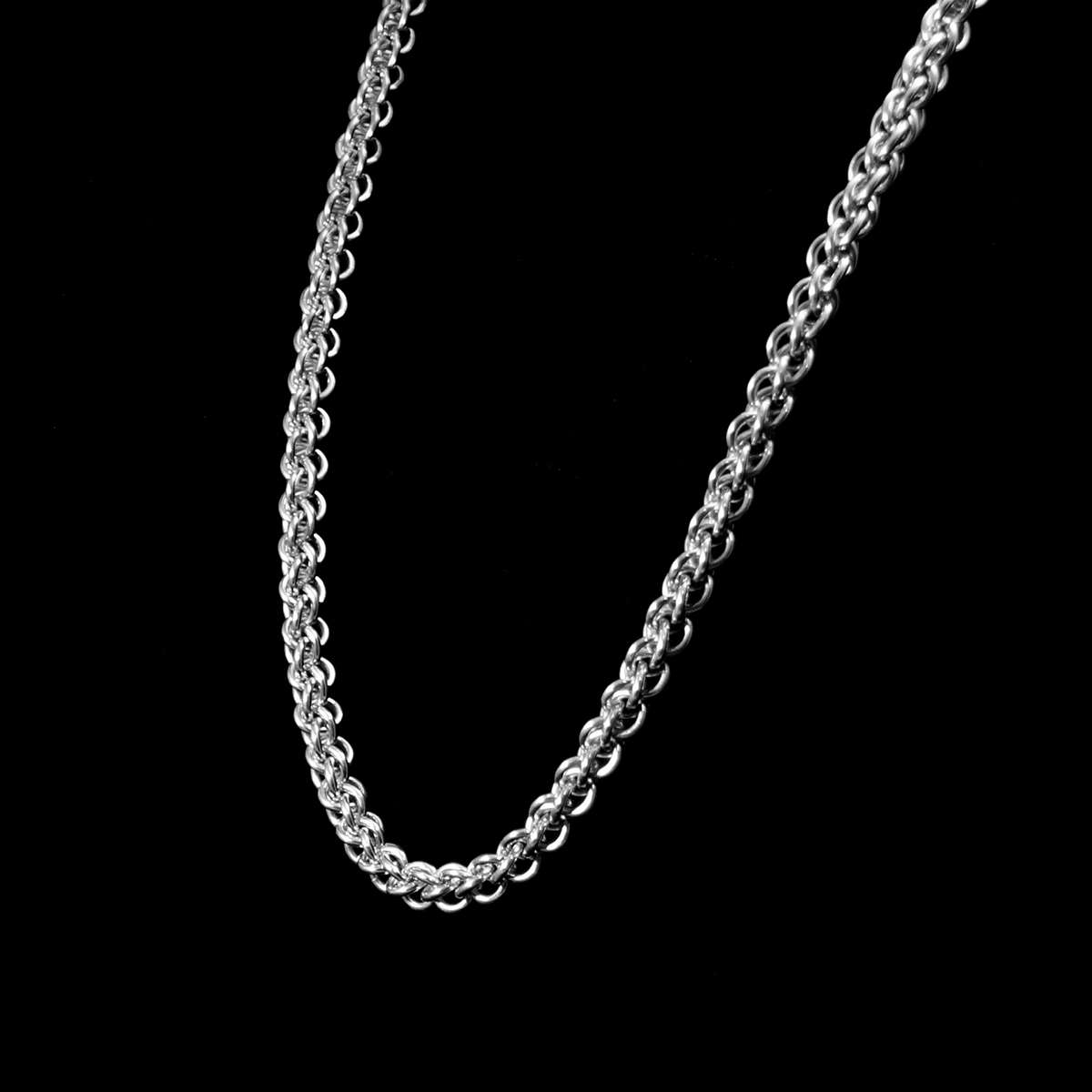 Geflochtene Doppel Ankerkette handgearbeitet Silber 7mm