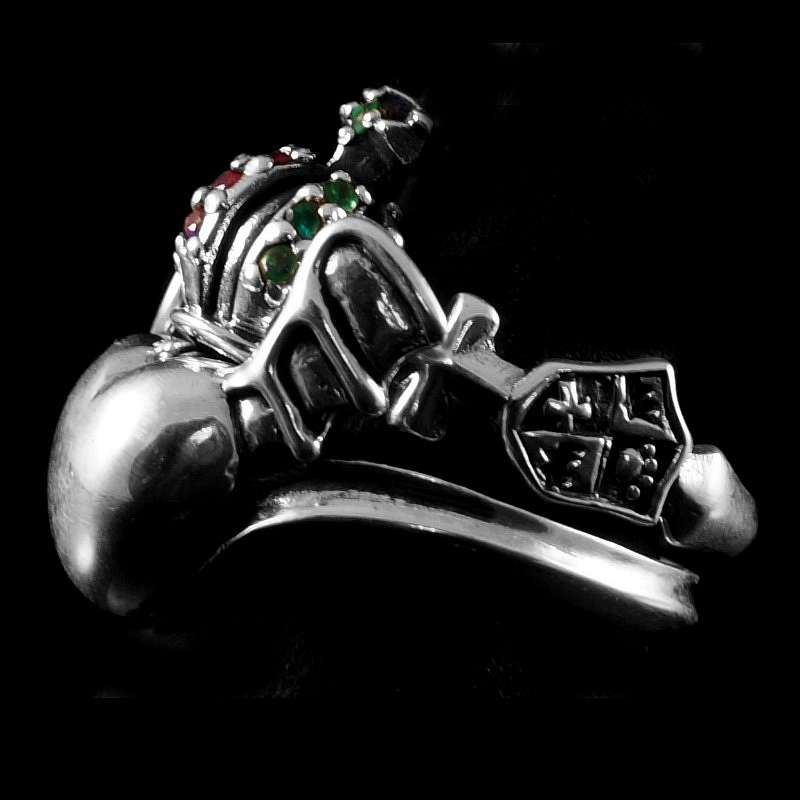 Doppel Ring aus Silber mit Zirkonia Steinen