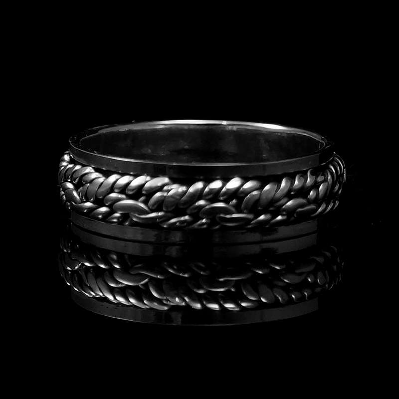 Drehring mit Tau aus Silber