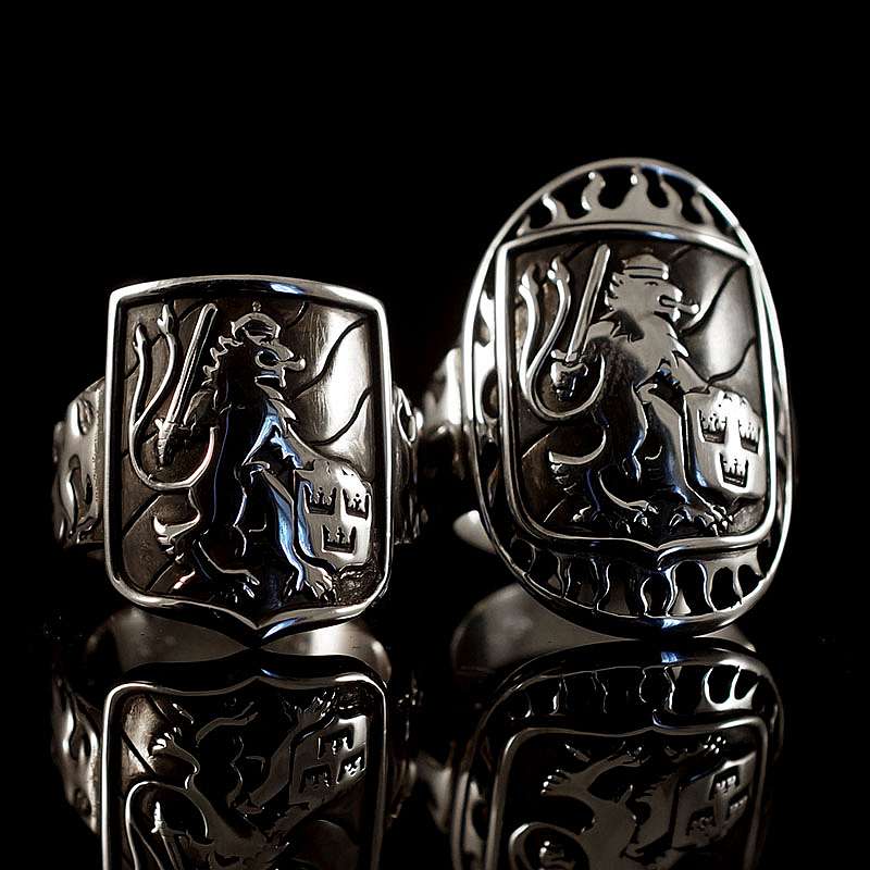 Eheringe mit Wappen nach Kundenwunsch als Unikat gefertigt