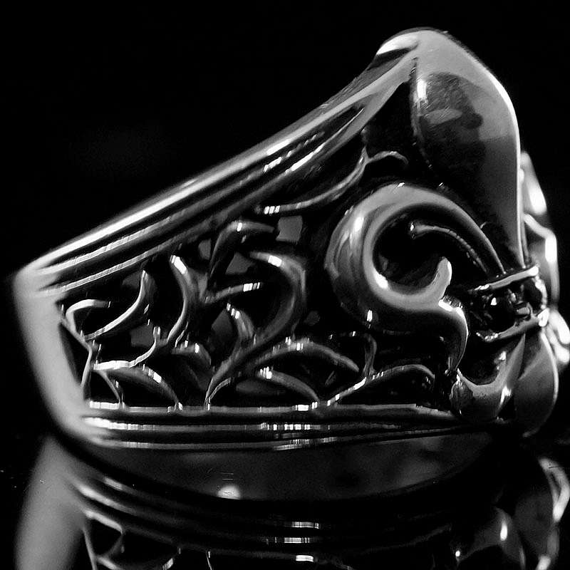 Mittelalterschmuck Ring Fleur de Lis Verzierung