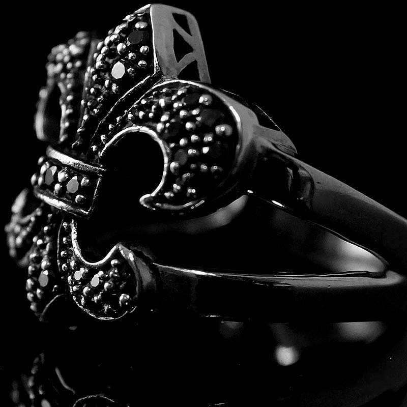 Fleur de Lis mit Schmucksteinen Ring Mittelalter Schmuck
