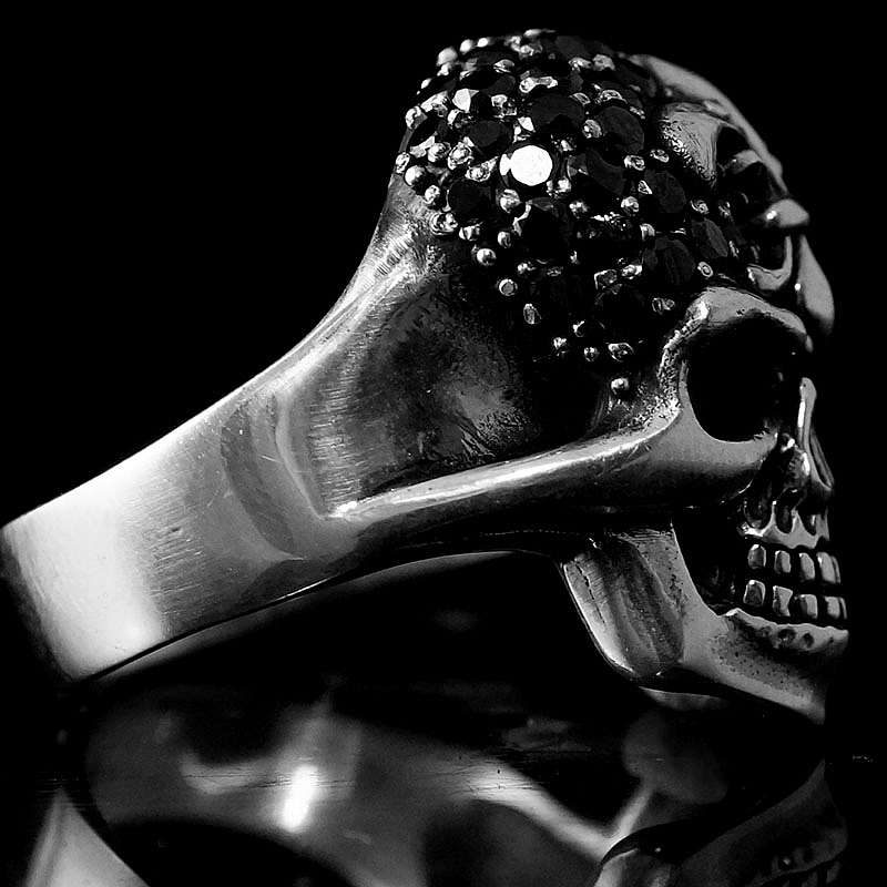 Bikerschmuck, Skullringe mit Fleur de Lis