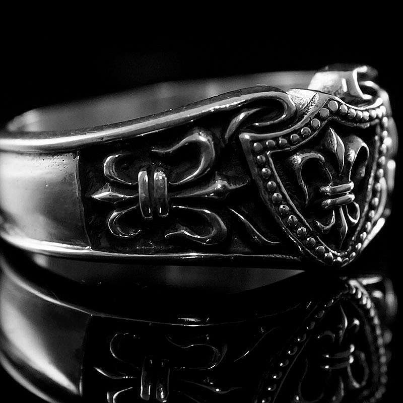 Wappenring klein Fleur de Lis Mittelalter Schmuck