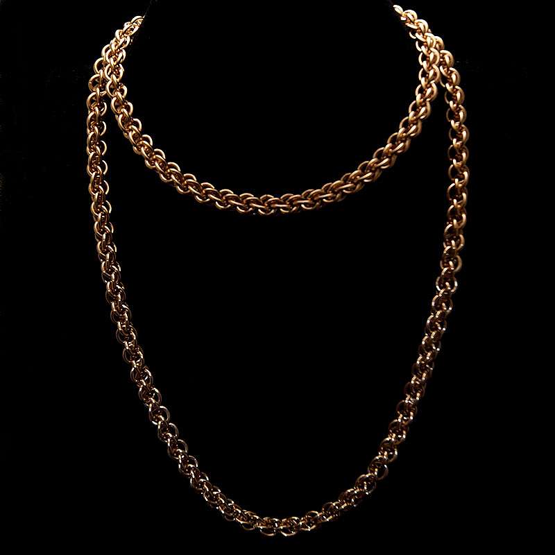 Doppelankerkette aus 750er Rotgold