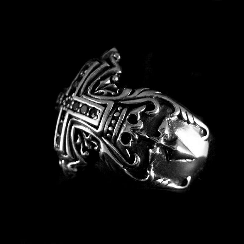 Gothic Kreuz Ring aus 925er Sterlingsilber
