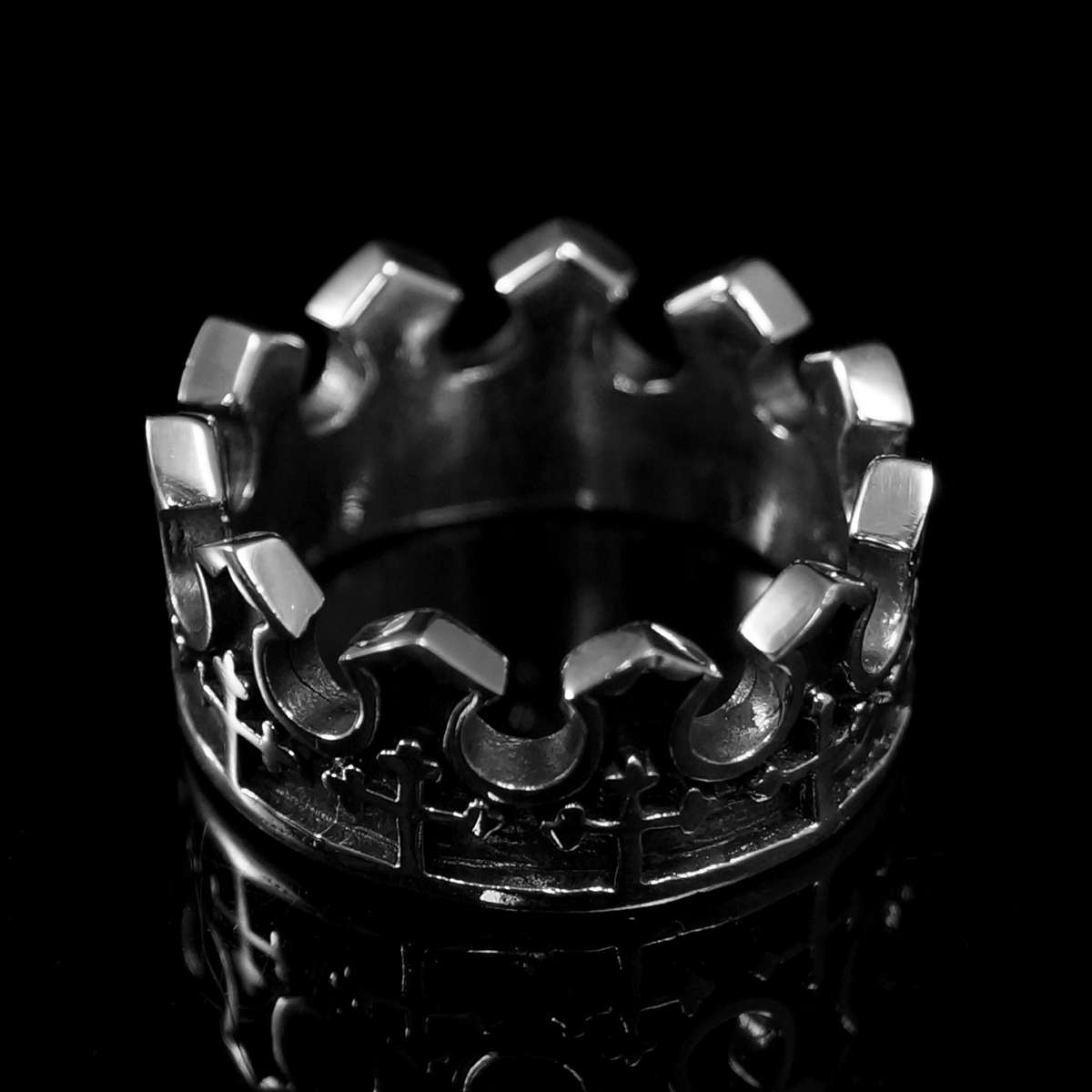 Gothic Schmuck Silber Ring Krone