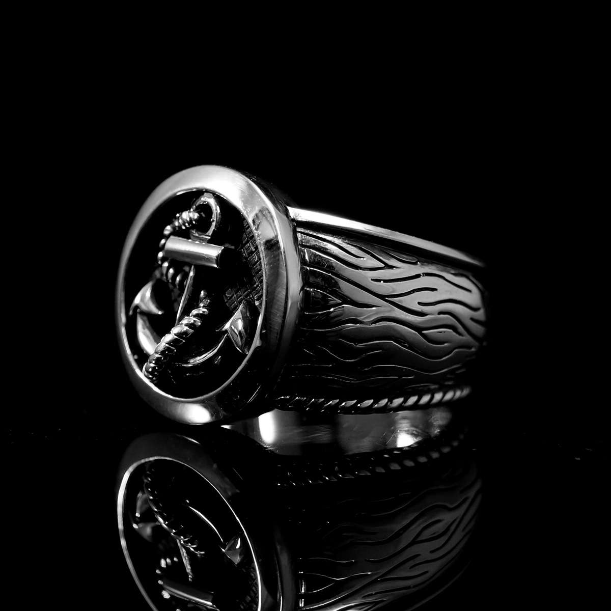 Hochzeitsringe mit Anker aus Silber