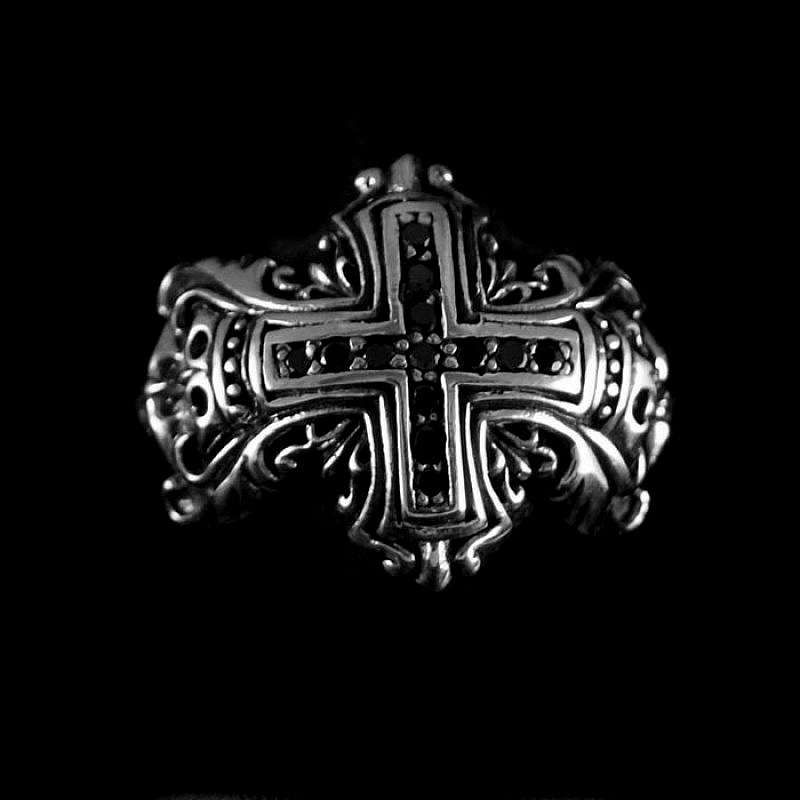 Gothic Kreuz Ring aus 925er Sterlingsilber