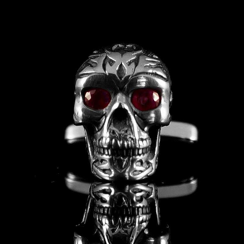 Totenkopf Manschettenknpfe mit Rubinen