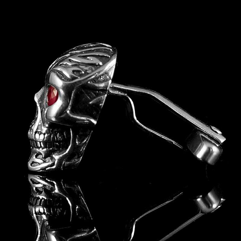 Totenkopf Manschettenknpfe mit Rubinen