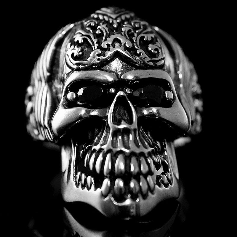 Massiver Biker Schmuck Skullringe mit Verzierung
