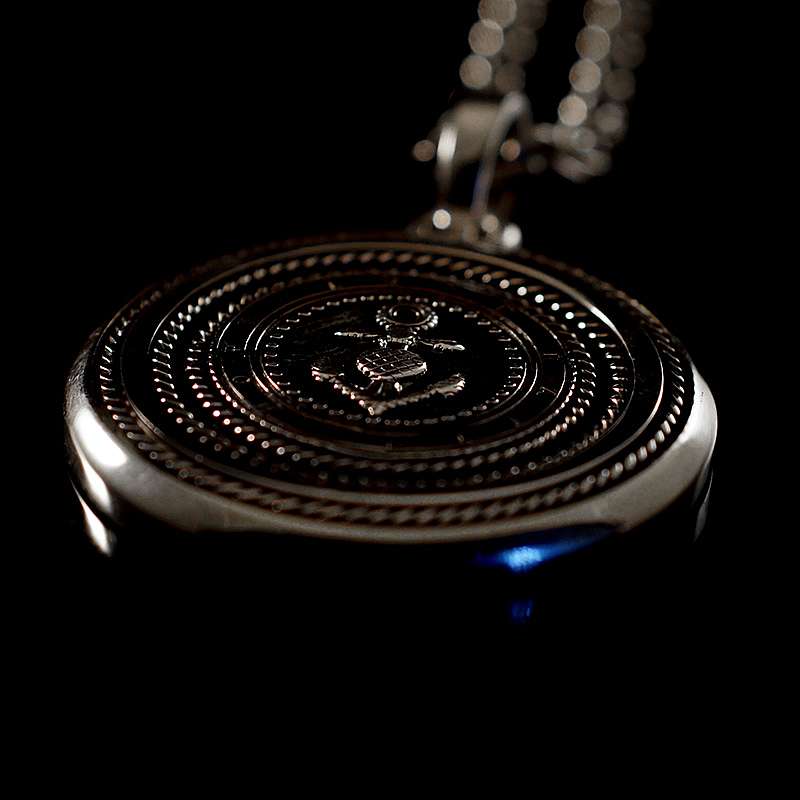 Mnzfassung mit Anker aus Silber