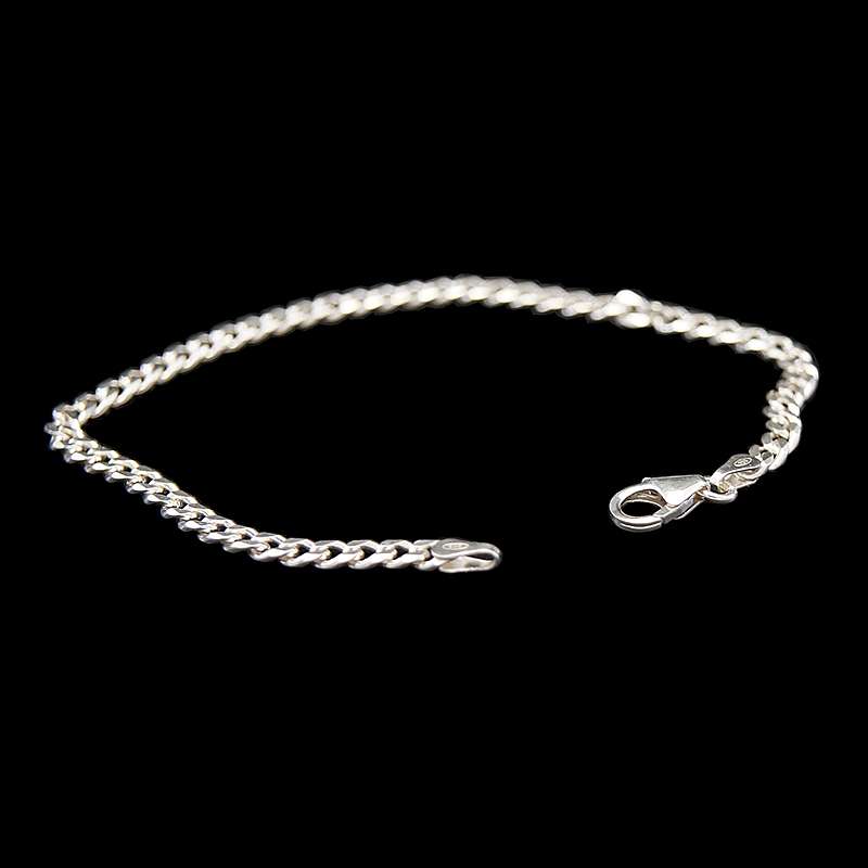 Panzerarmband 4mm aus Silber mit se