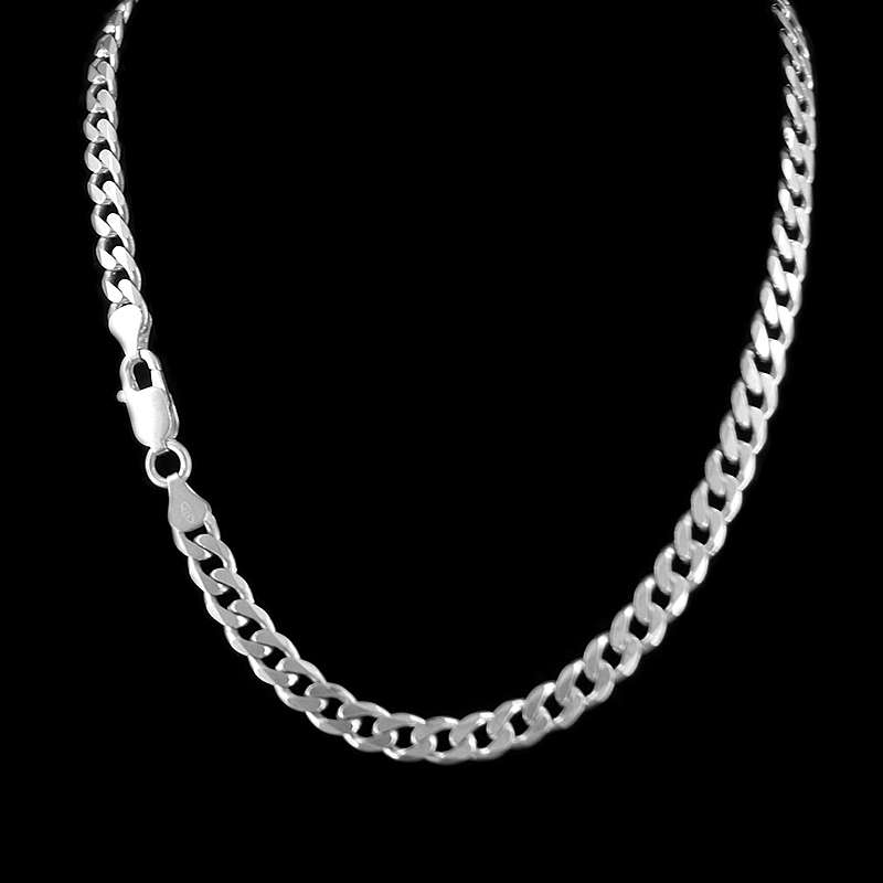 Panzerkette 6 mm senverschlu aus Sterling Silber