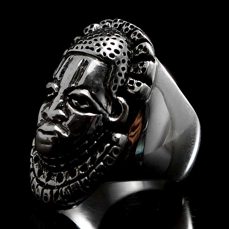 Ring afrikanische Maske aus Silber