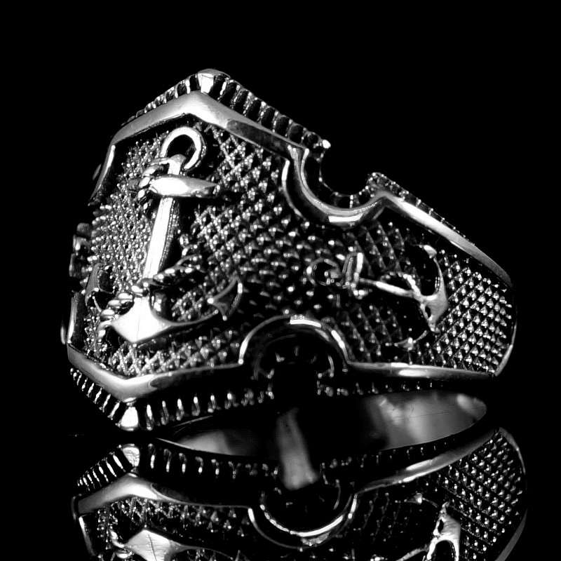 Maritimer Anker Ring aus Silber