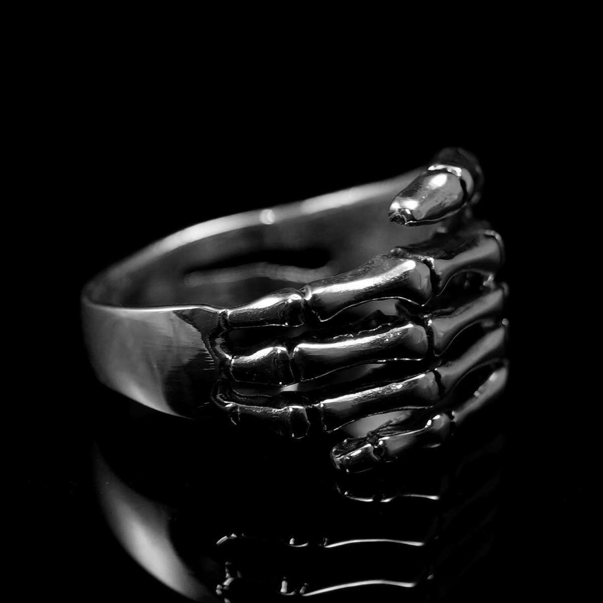 Skelett Ring Bikerschmuck Knochen Hand